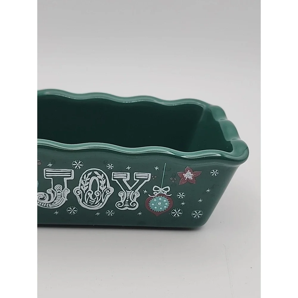 Nantucket Mimi Loaf Holiday Ceramic Pan JOY Christmas Ornament Oven Safe Small